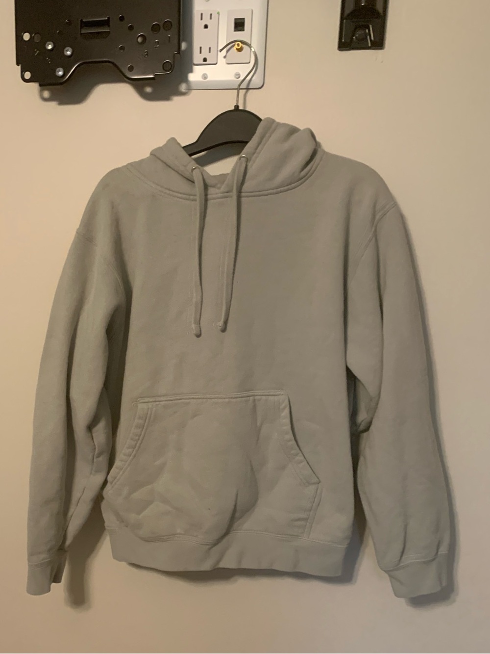 Women's Light Gray Pullover Hoodie with Kangaroo Pocket. Size S